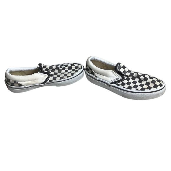 Vans Kids Slip-On Shoes Size 1 — Black/White Checkerboard, Classic, Casual - Picture 4 of 7